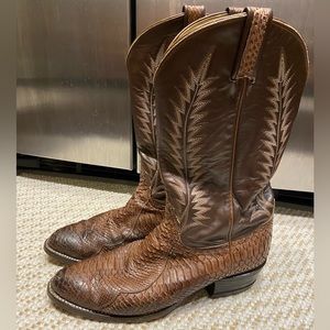 Tony Lama Brown Snakeskin Boots